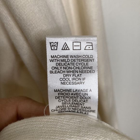 Halston Haritage Knit Open-Front Cardigan Sweater Preppy Boho White  Size Medium - Picture 9 of 11